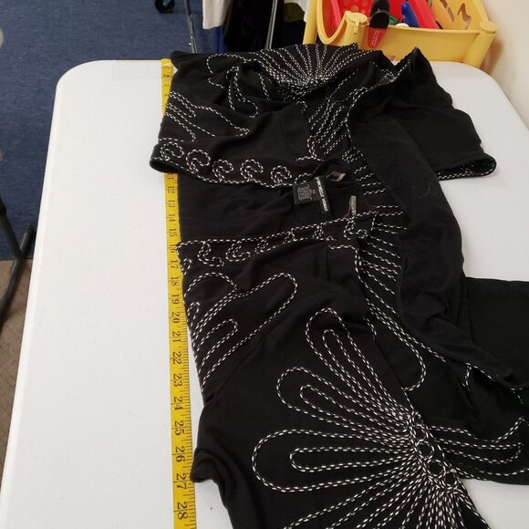 Lauren Michelle Womans Open Front Embroidered Cardigan Size 2X Black Artsy Layer - Picture 5 of 9